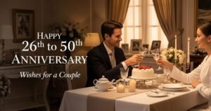 Happy 26th to 50th Anniversary Wishes for a Couple
