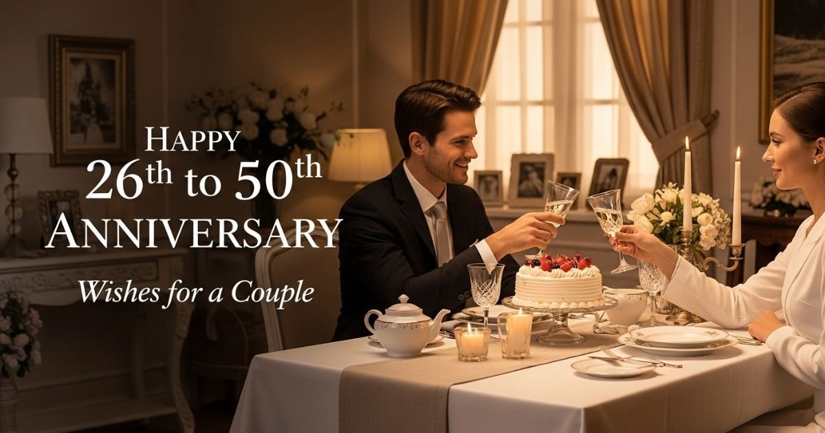 Happy 26th to 50th Anniversary Wishes for a Couple