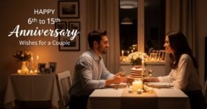 Happy 6th to 15th Anniversary Wishes for a Couple