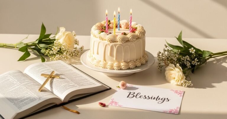 Birthday blessings cake with prayers and Bible verses