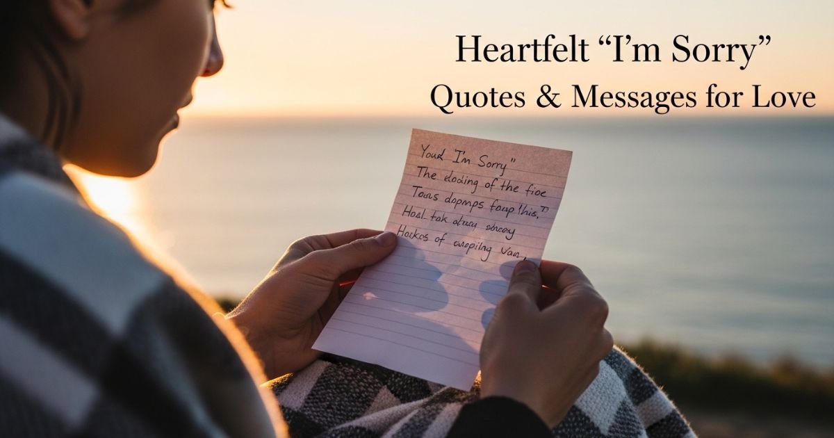 Heartfelt "I'm Sorry" Quotes & Messages for Love