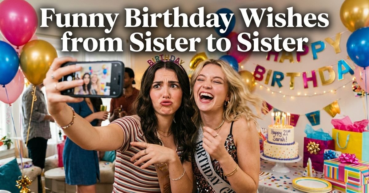 Funny Birthday Wishes from Sister to Sister