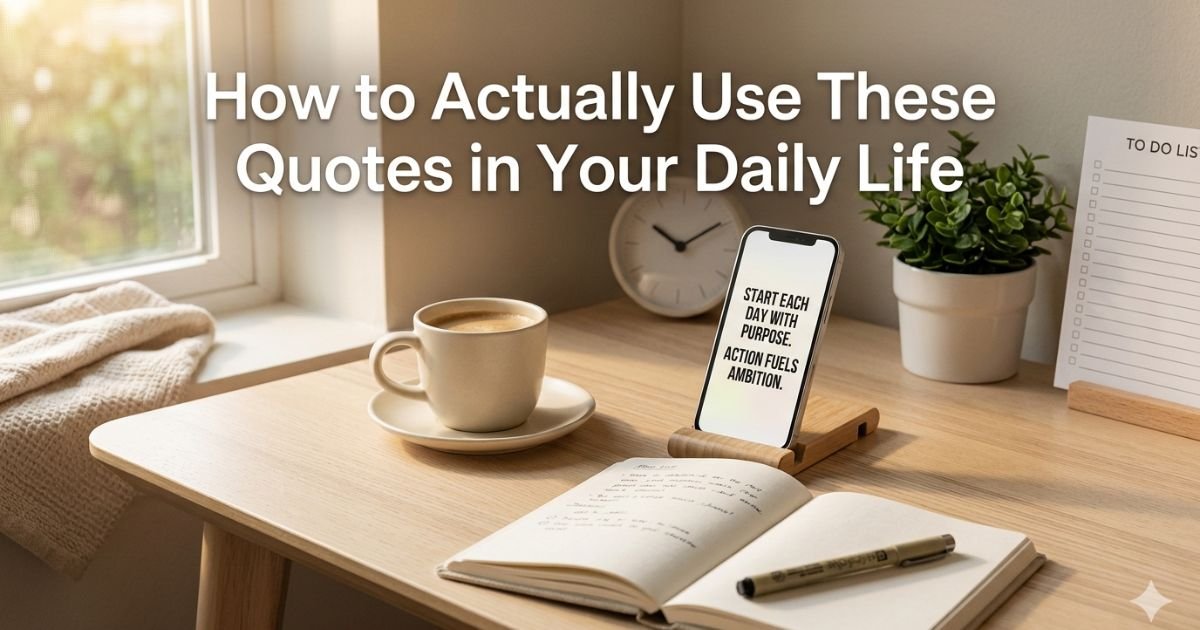 How to Actually Use These Quotes in Your Daily Life