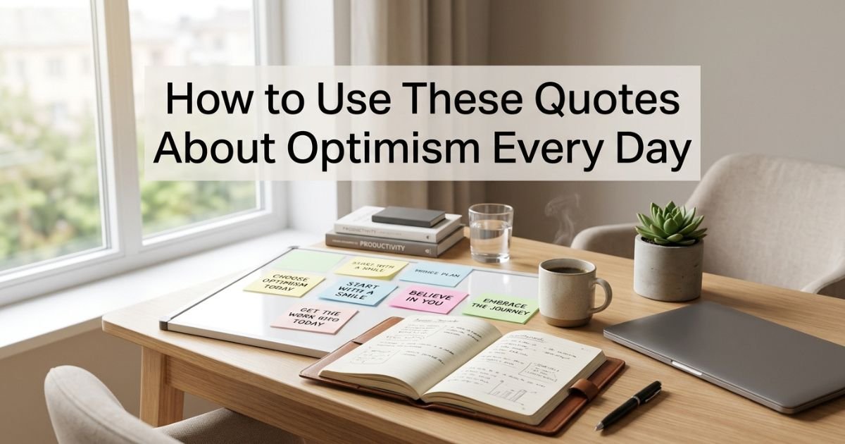 How to Use These Quotes About Optimism Every Day