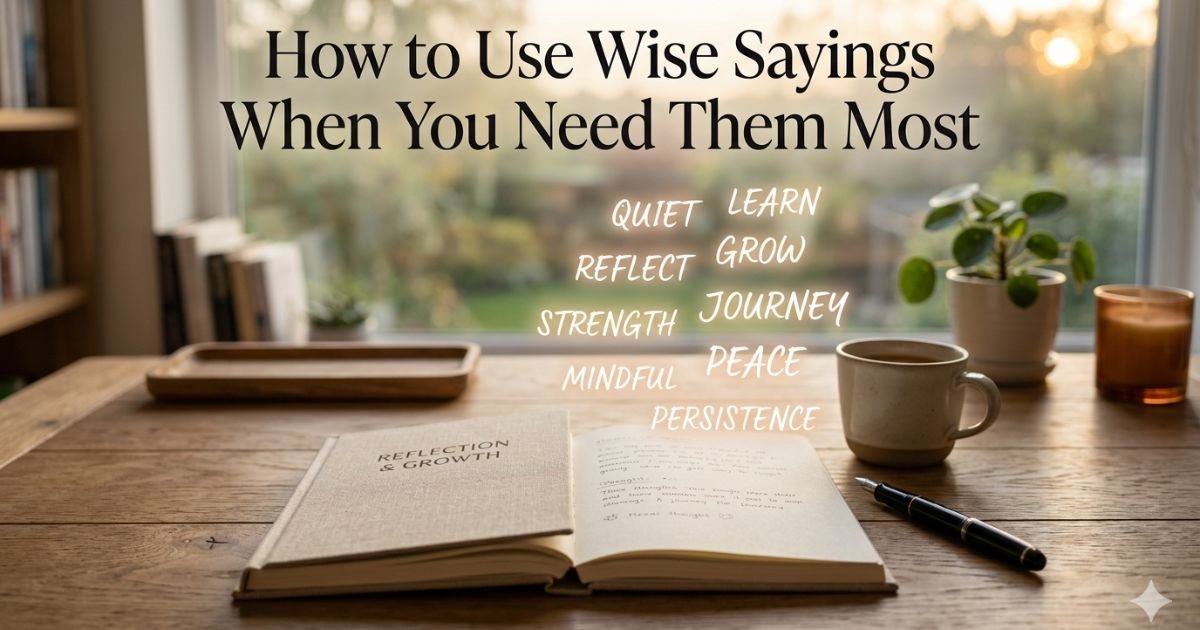 How to Use Wise Sayings When You Need Them Most