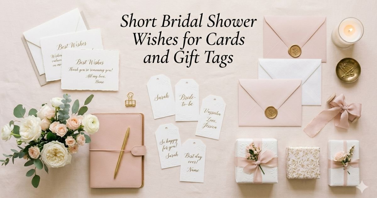 Short Bridal Shower Wishes for Cards and Gift Tags